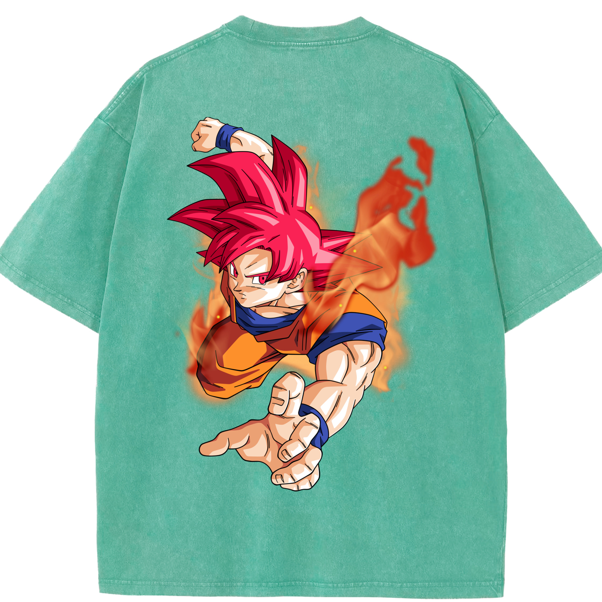 （画像用） ドラゴンボール 孫悟空（そん ごくう）Son Goku カカロット DRAGON BALL Kakarotto 綿100% ヴィンテージ風 半袖Tシャツ（背面プリント）